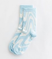 New Look Blue Retro Swirl Socks
